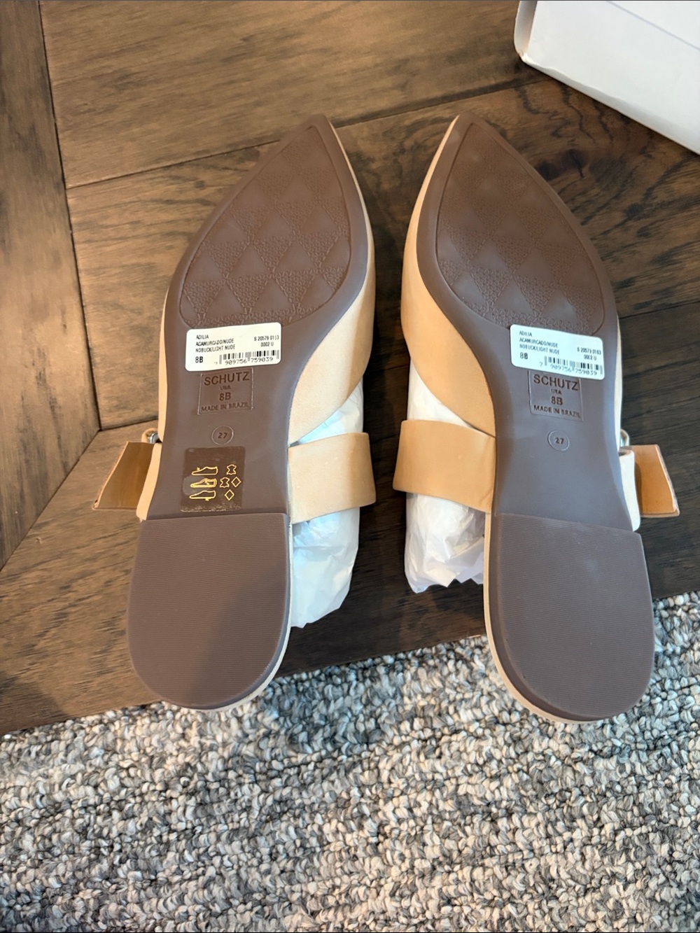 New In Box Schutz Adilia Pointed Toe Buckle Mule Flats Sz 8 - Picture 6 of 7